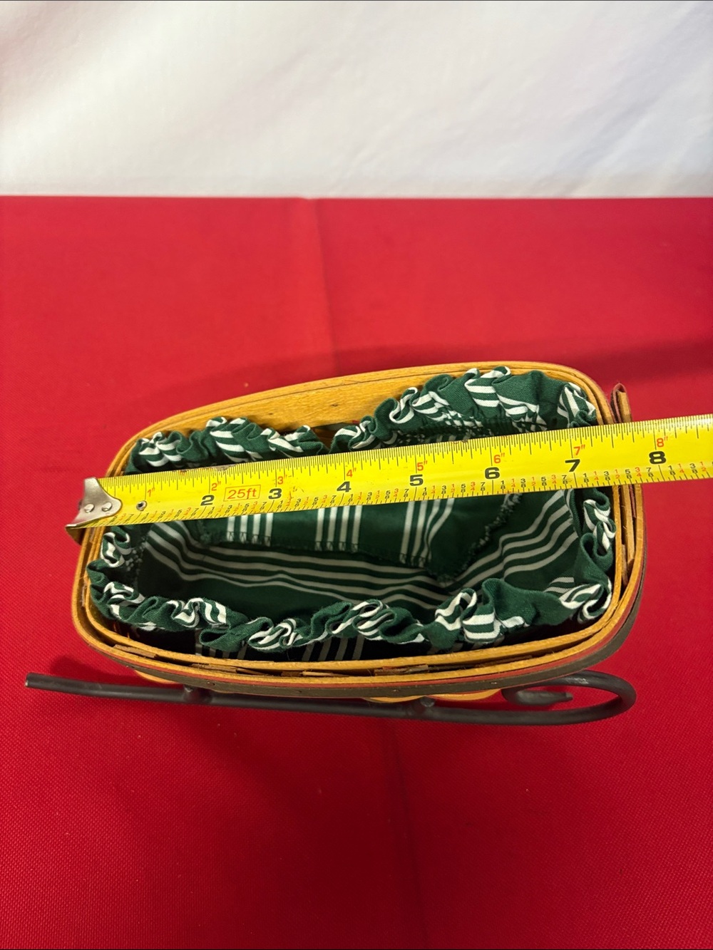 Longaberger 1998 Dash Away Sleigh Basket/Runner/Liner - Picture 11 of 12